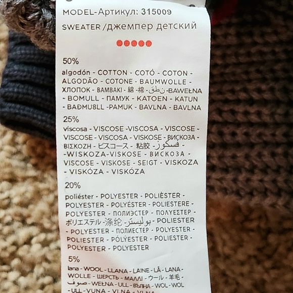 NWT Boboli Sweater Size 2 Colors cream grey red accents - Picture 11 of 15